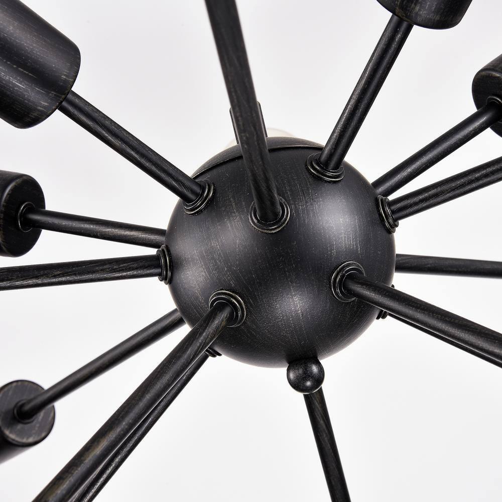 The Lighting Store Lorena Sputnik Antique Black 15-Light Industrial Pendant Chandelier