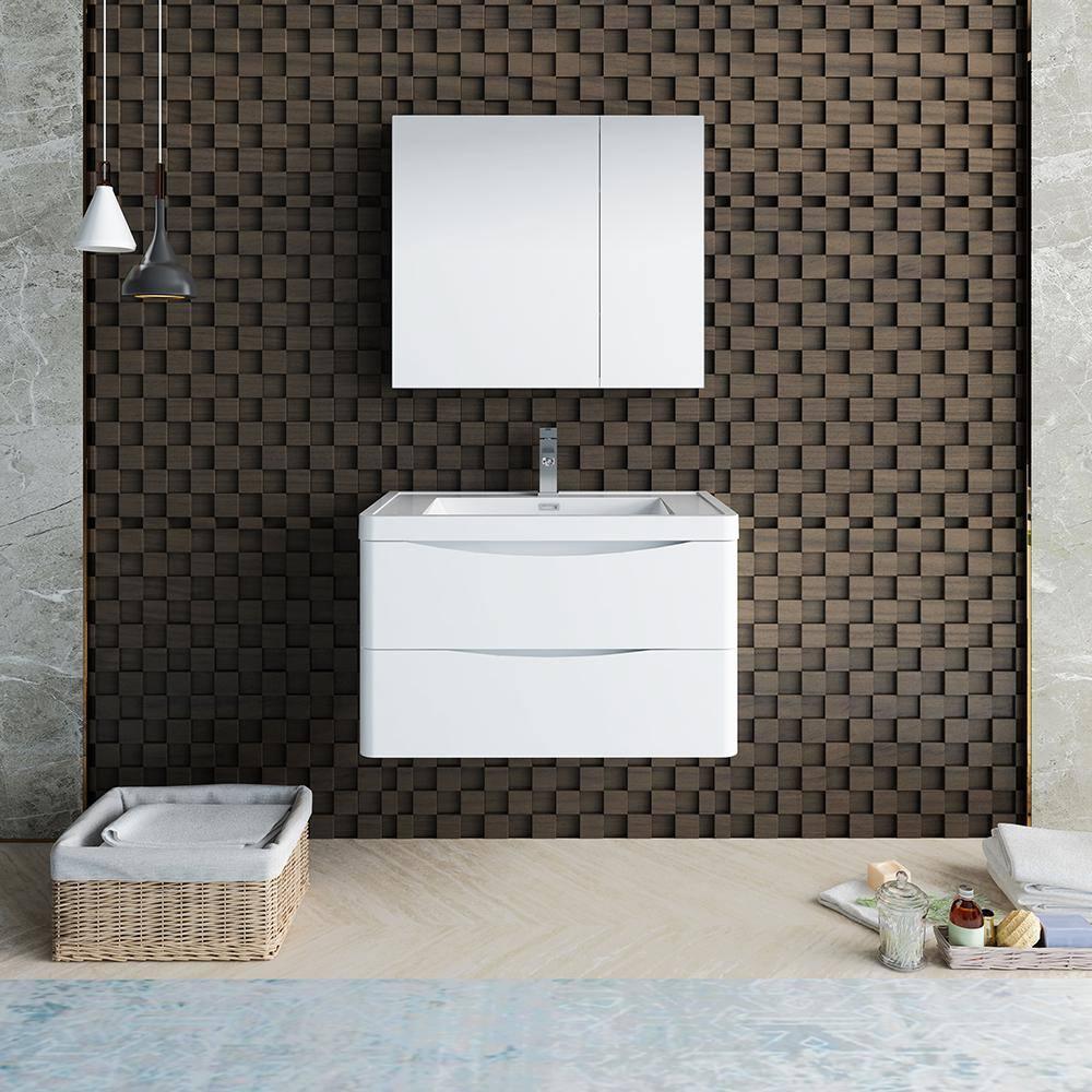Tuscany 32" Wall Mount Single Sink Bathroom Vanity Set with Medicine Cabinet (Faucet Not Included)