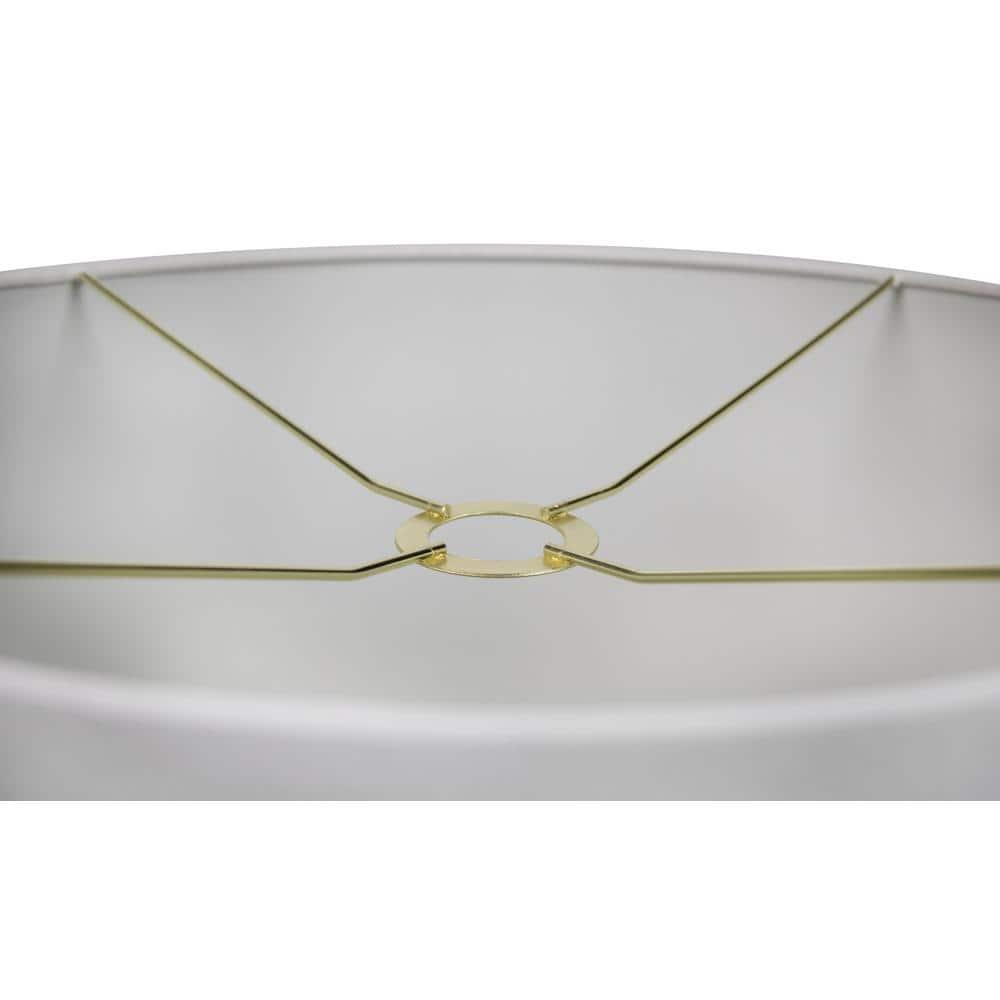 LumiSource Puck 63.75" Contemporary Metal Floor Lamp in Gold Metal from Grandview Gallery: Arc Design, White Drum Shade, UL Listed