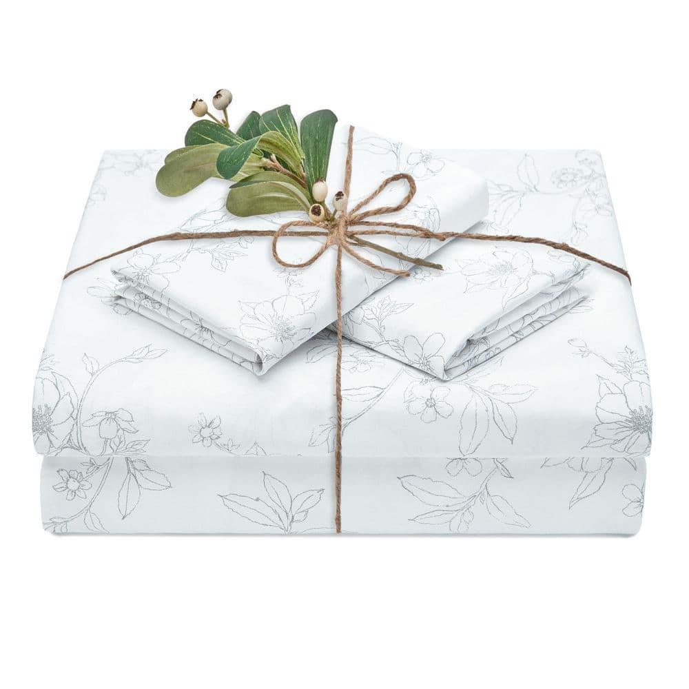 Chanasya Floral Microfiber Percale Sheet Set