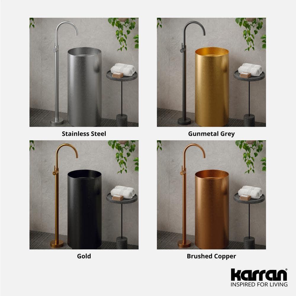 Karran Howick KBF650 Single Handle Freestanding Bathroom Faucet in Gunmetal Grey