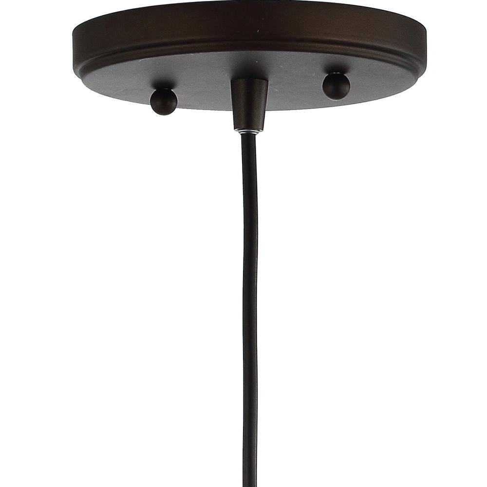 Bleecker 7.75" Metal/Glass Globe LED Pendant, Clear/Oil Rubbed Bronze