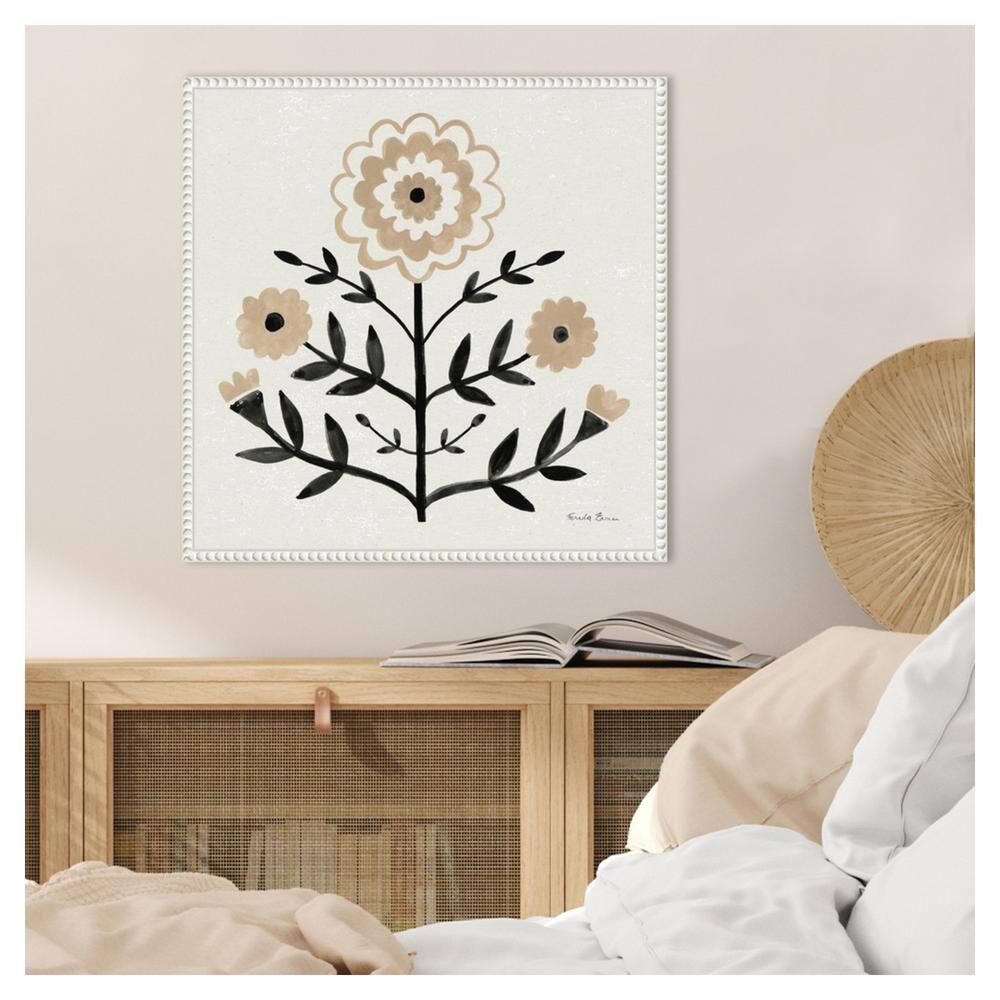 Amanti Art Garden Folk Flowers I by Farida Zaman Canvas Wall Art Print Framed 22 x 22-in.