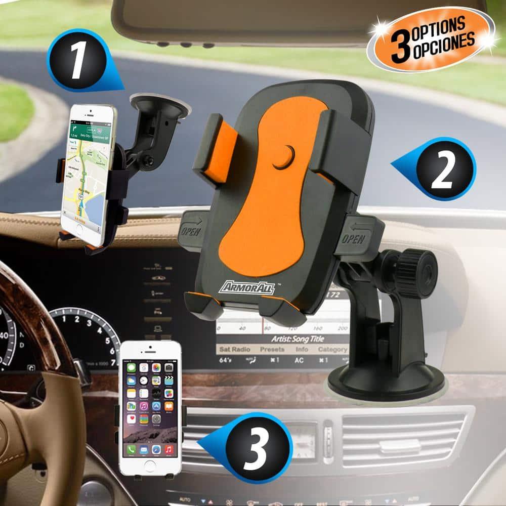 Armor All Universal Smartphone Mount with Dashboard, Windshield and Air Vent Mounting Systems, Great for Phone Calls and GPS