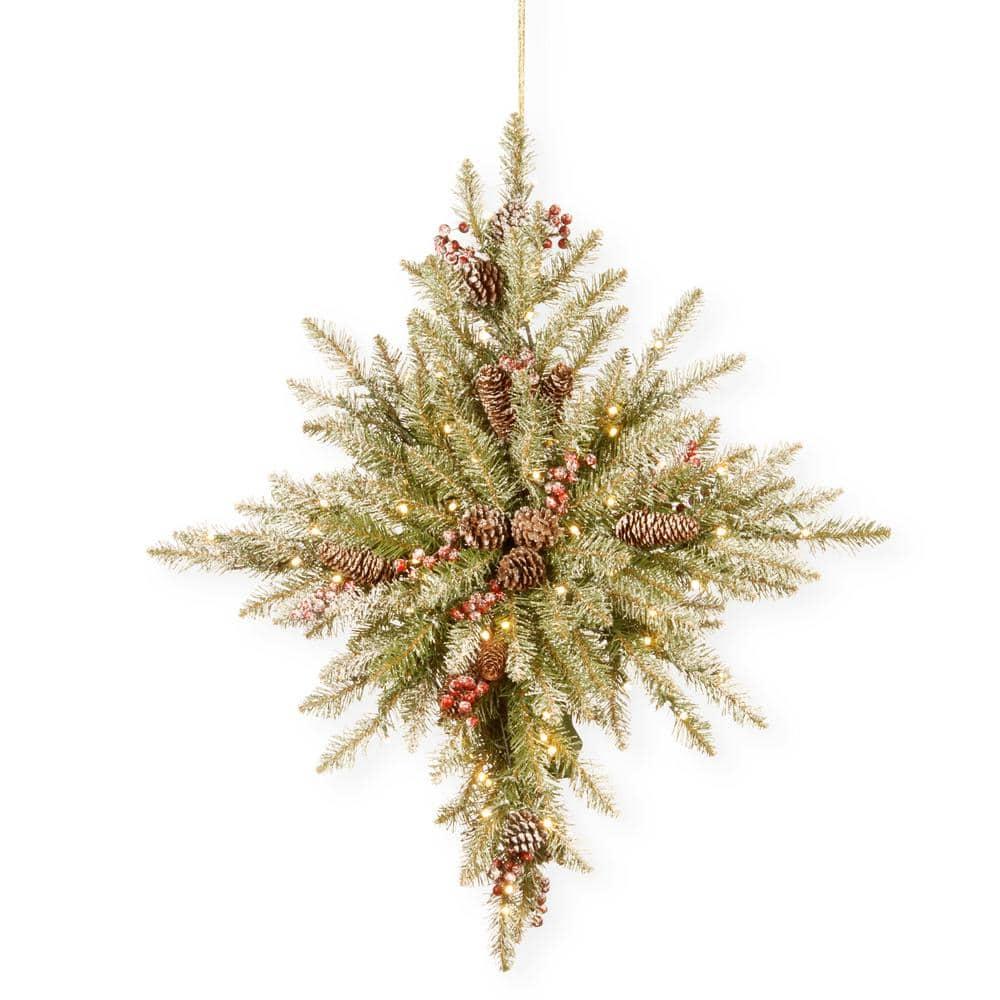 The Holiday Aisle® 32 in. Snowy Dunhill Fir Bethlehem Star with Battery Operated LED Lights
