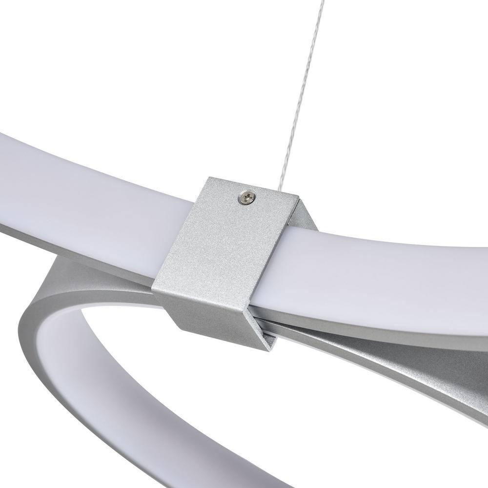 Capella 5-Light Geometric Ring Pendant 50" Integrated LED ETL Certified Adjustable Chandelier