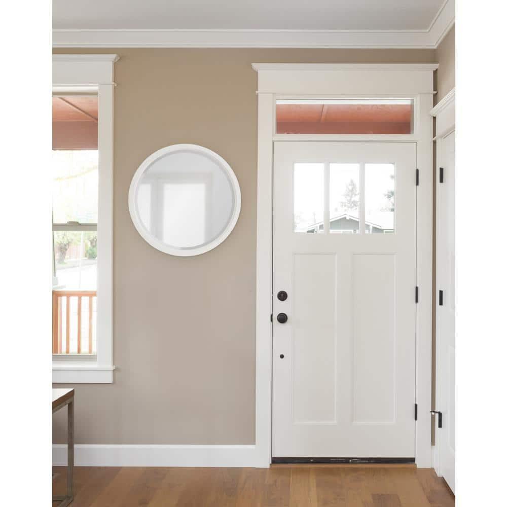 18&#34; x 18&#34; Hogan Round Framed Decorative Wall Mirror White - Kate &#38; Laurel All Things Decor