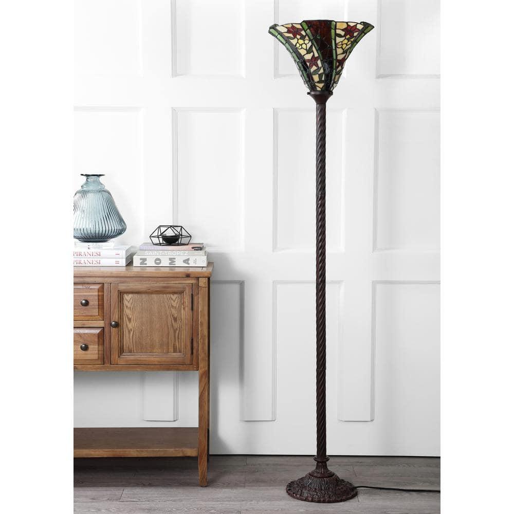 Williams Tiffany-Style 71" Torchiere LED Floor Lamp, Bronze