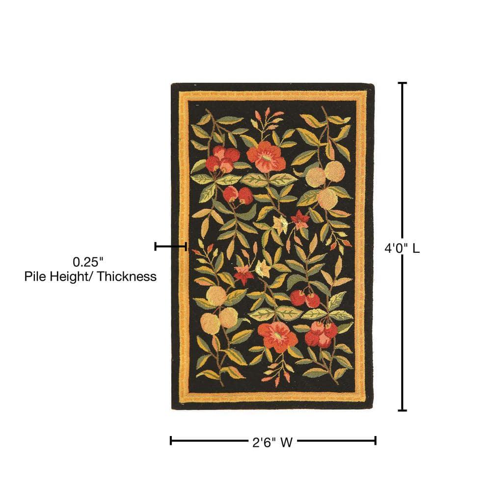 Chelsea HK210 Hand Hooked Accent Rug - Black - 2'6"x4' - Safavieh.