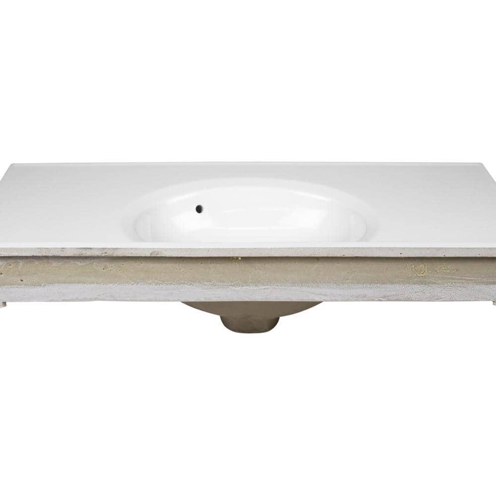 Design House 586206-37-inch Cultured Marble Vanity Top with Backsplash-Improved Package in White
