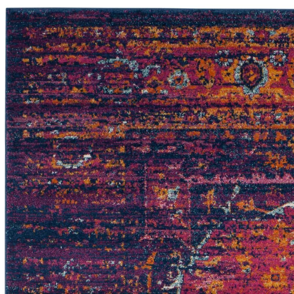 Evoke EVK275 Power Loomed Indoor Area Rug - Blue/Fuchsia - 9'x12' - Safavieh