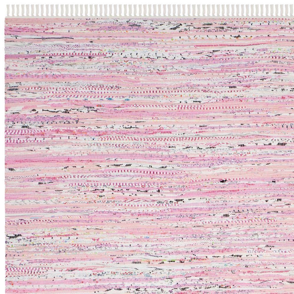 Rag Rug RAR125 Hand Woven Indoor Area Rug - Light Pink/Multi - 5'x7' - Safavieh.
