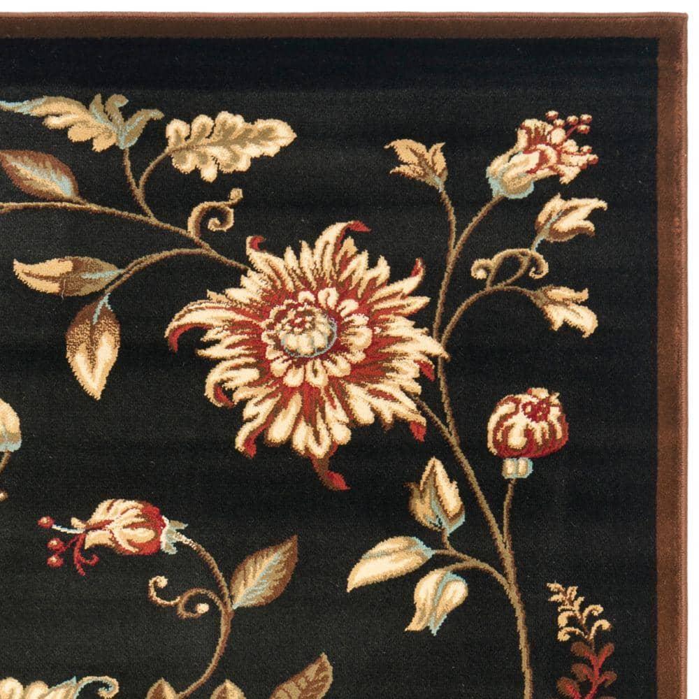 Lyndhurst LNH552 Power Loomed Area Rug - Black/Multi - 5'3"x7'6" - Safavieh