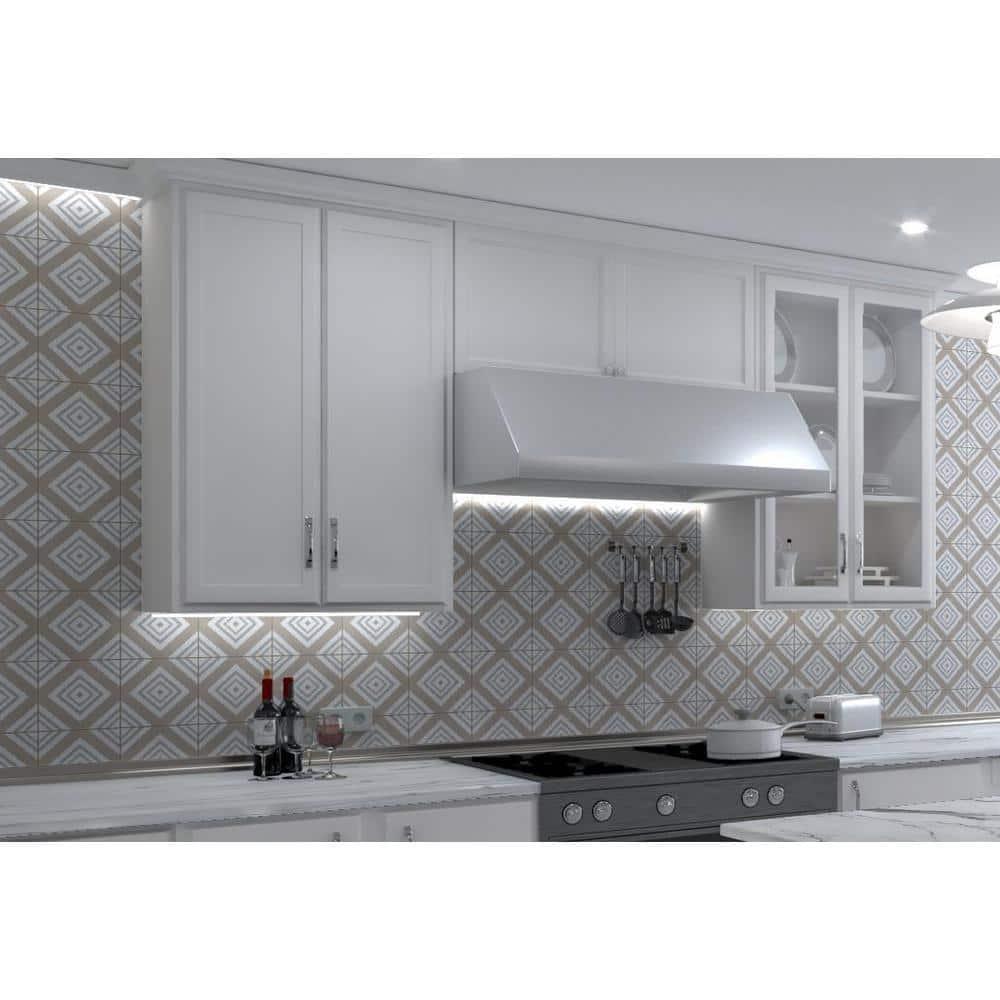 Bliss 8-in. Encaustic Spanish/Moroccan Patterned Matte Porcelain Wall & Floor Tile