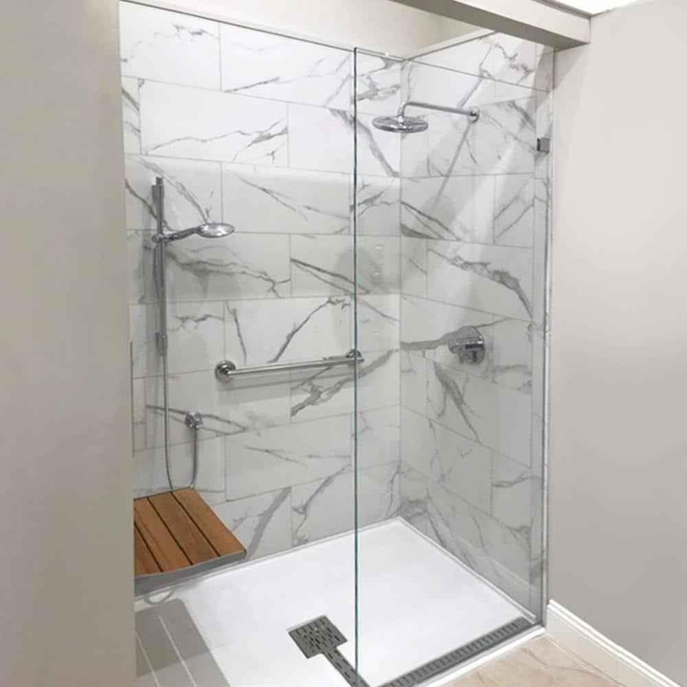 Milan 30" W x 60" H Frameless Fixed Glass Panel