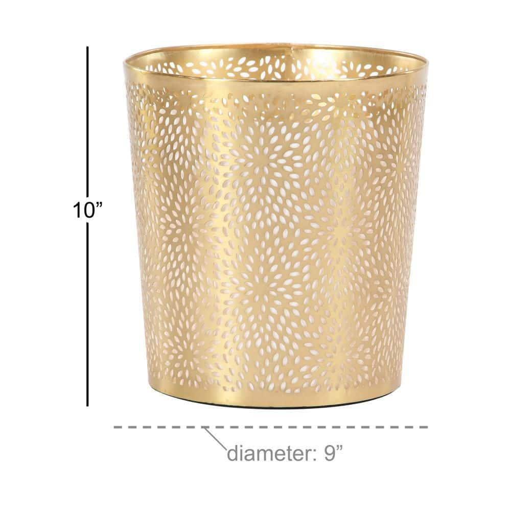 Modern Perforated Design Round Metal Waste Basket