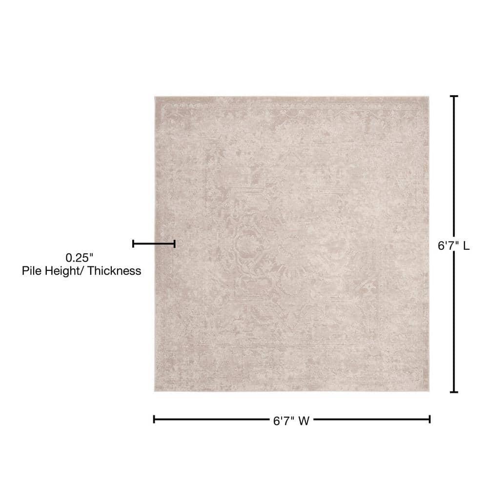 Reflection RFT665 Power Loomed Indoor Area Rug - Creme/Ivory - 6'7"x6'7" - Safavieh.
