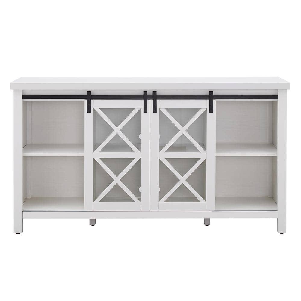 Evelyn&Zoe Clementine Rectangular TV Stand for TV's up to 65", White