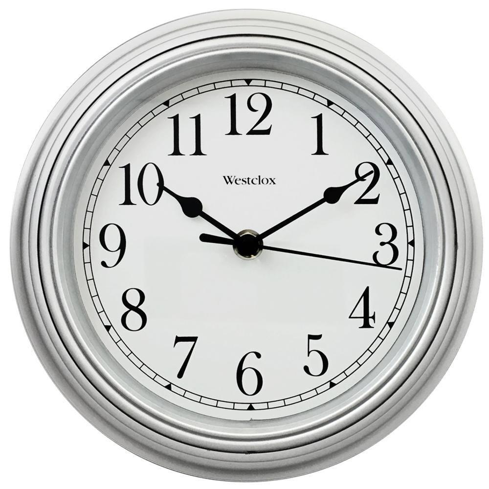 Westclox 9 inch Silver Round Simplicity Analog QA Wall Clock