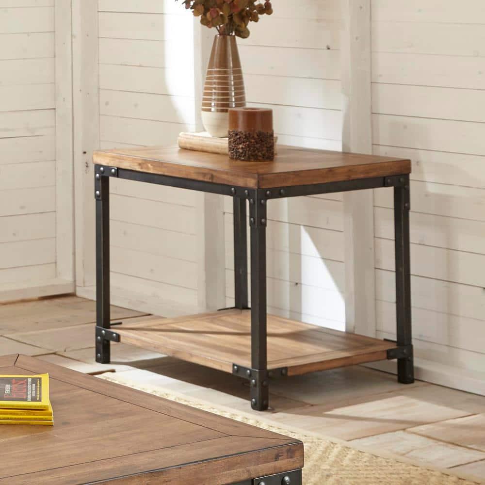 Steve Silver 23" Lantana End Table in Antique Brown Honey