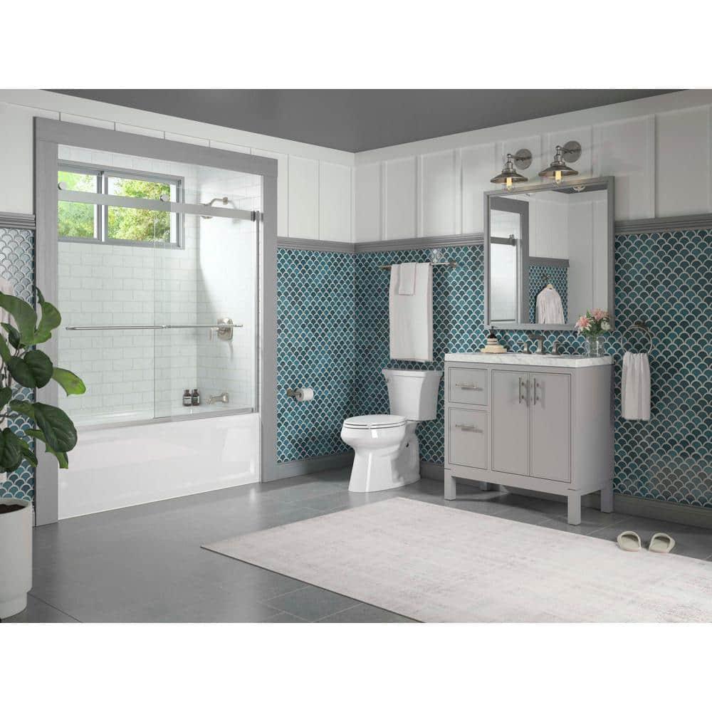 Levity 59.63" x 59.75" Bypass Bath Door with CleanCoat® Technology