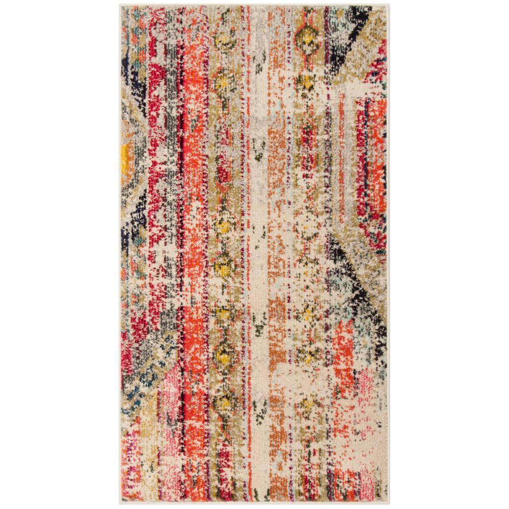 Monaco MNC222 Power Loomed Indoor Accent Rug - Light Grey/Multi - 2'2"x4' - Safavieh.