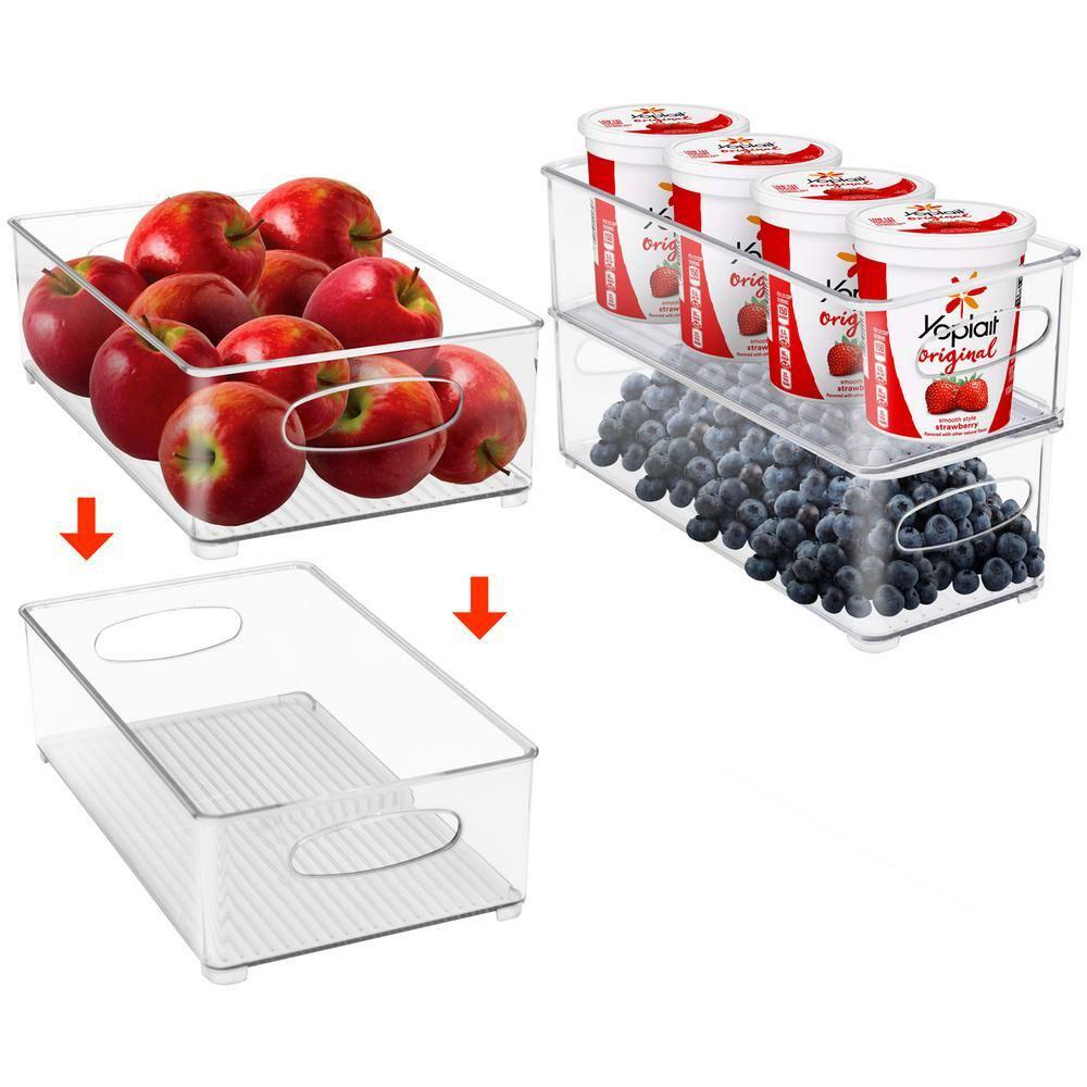 Sorbus Sorbus Clear Stackable Kitchen and Fridge Storage Bins in 4 Variety Pack