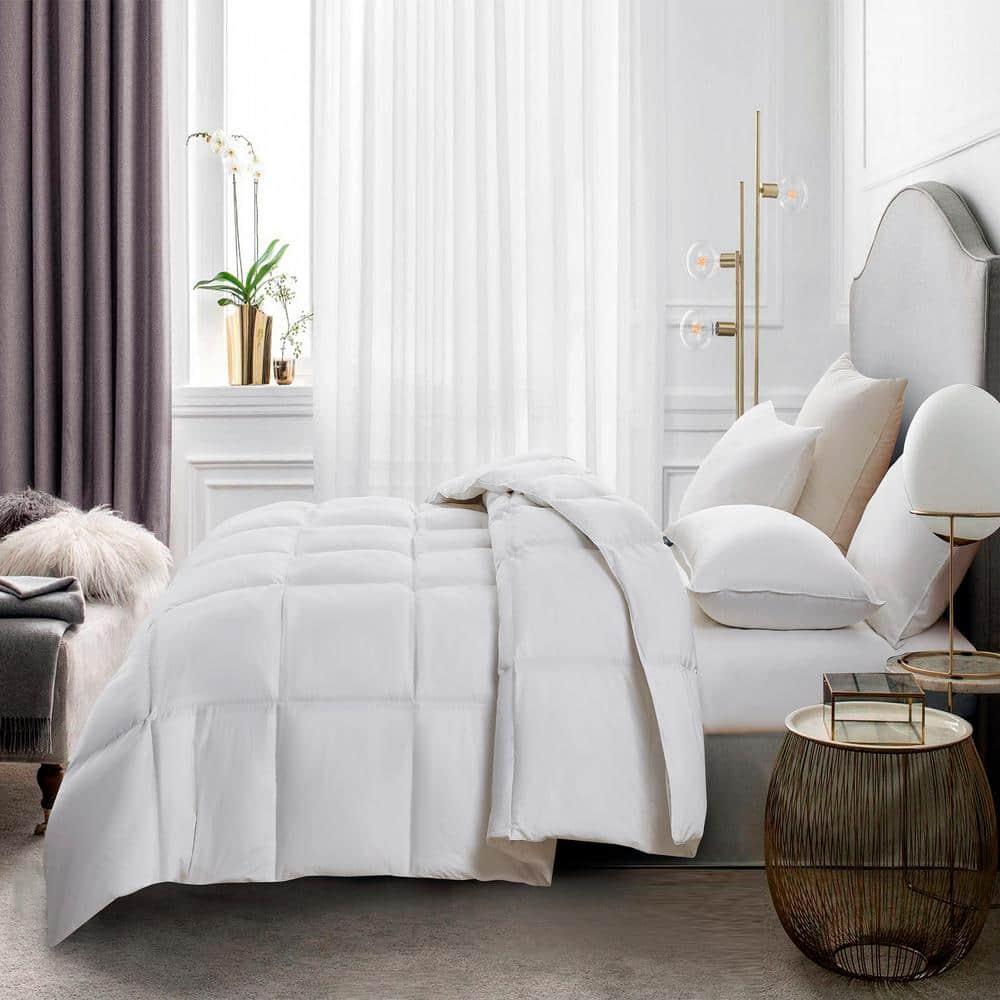 Serta Super Soft 233 Thread Count White Goose Feather And Down Fiber Comforter By Serta All Season Full / Queen