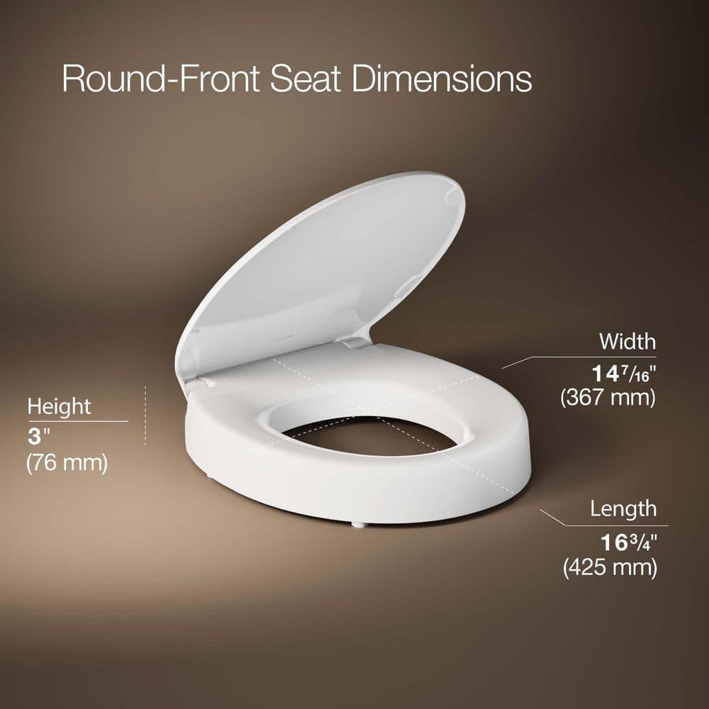 Hyten Elevated Toilet Seat with Quiet-Close Lid and Seat and Grip-Tight Bumpers