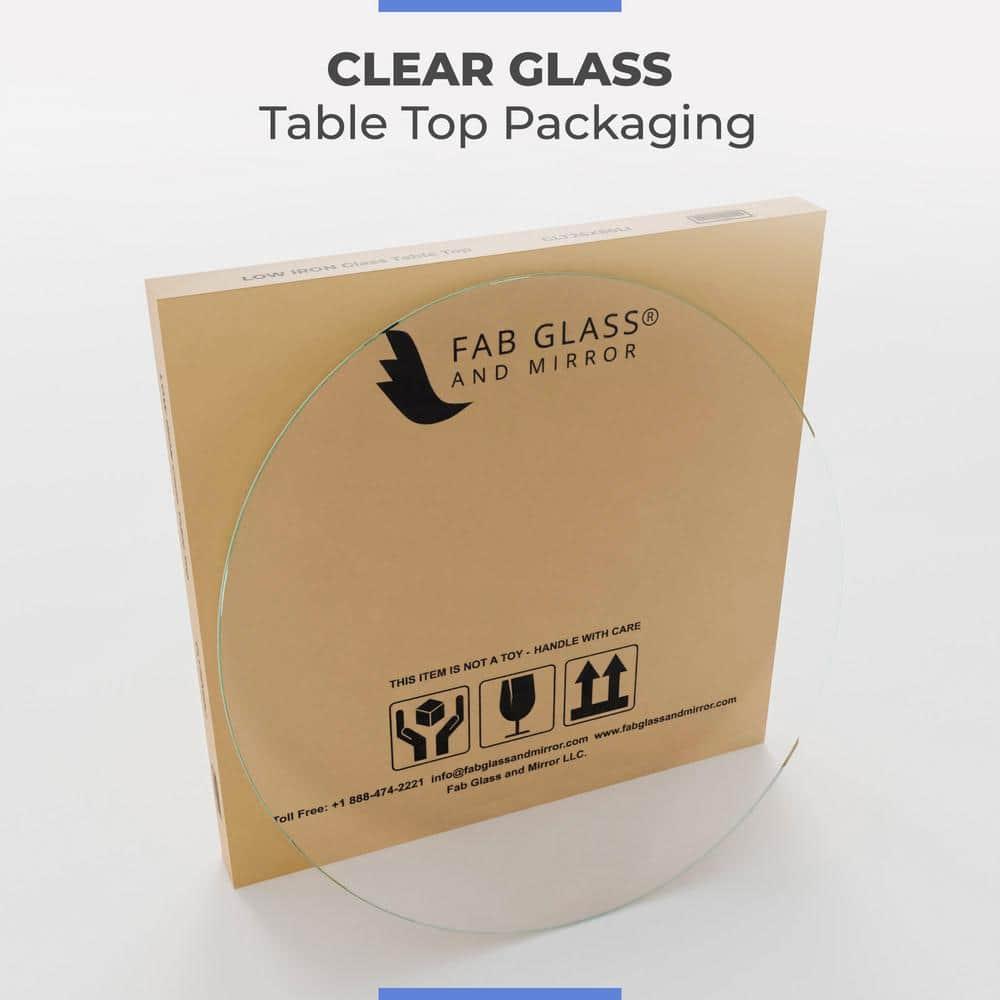 Dulles Glass 20" Round Table Top 3/8" Thick, Pencil Polished Tempered Glass for Indoor Dining or Outdoor Patio, 11 Pounds