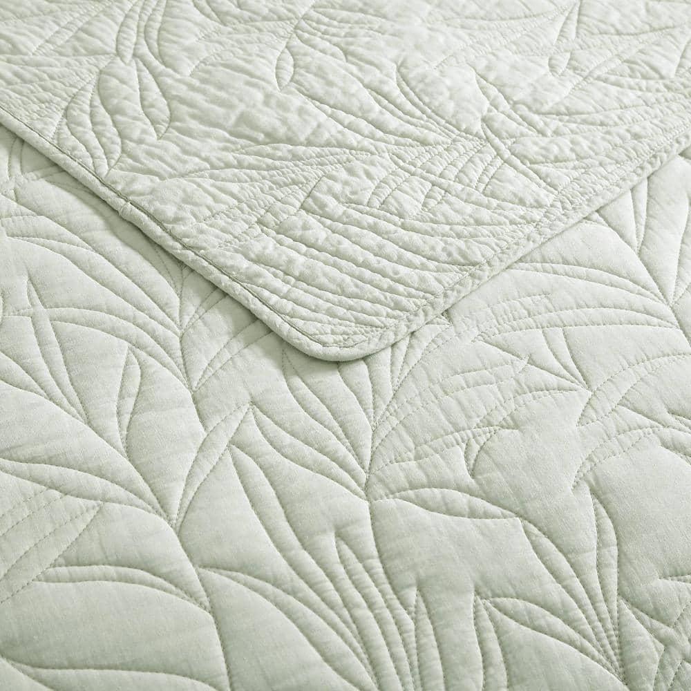 Tommy Bahama Home Tommy Bahama Solid Costa Sera Stitch Green Cotton Quilt
