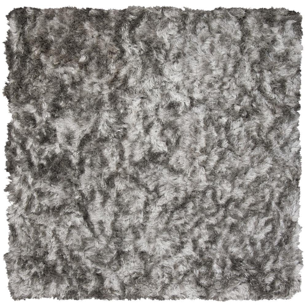 Ocean Shag OCG101 Hand Tufted Indoor Accent Rug - 4'x4' - Silver - Safavieh