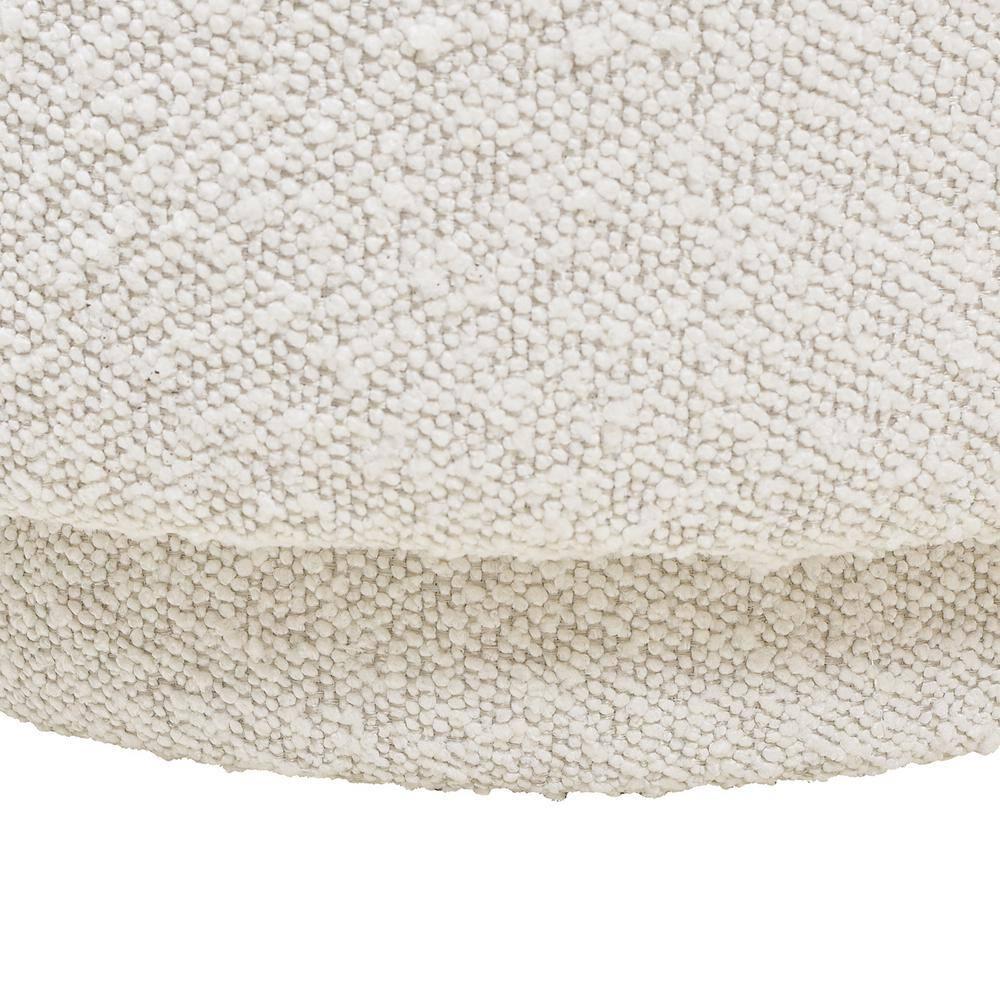 Fuji 15" Mushroom Footstool Ottoman Ivory White Boucle