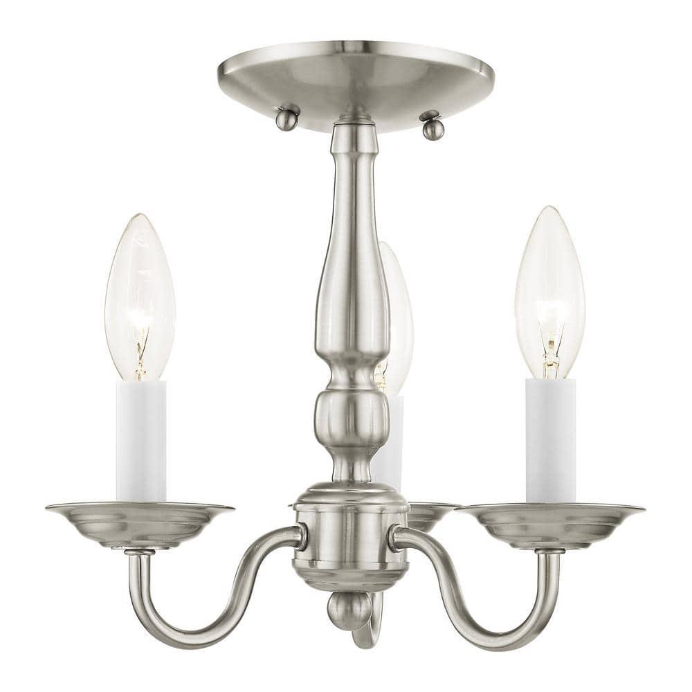 Livex Lighting Williamsburgh 3 - Light Chandelier in  Brushed Nickel