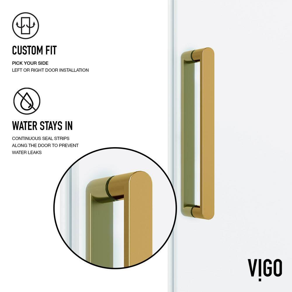 Elan 56-60" W x 76" H Sliding Frameless Shower Door with 3/8" Clear Glass
