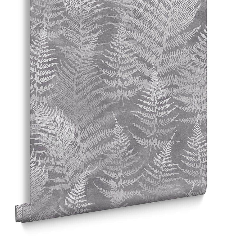 Clarissa Hulse Woodland Fern Pewter Wallpaper