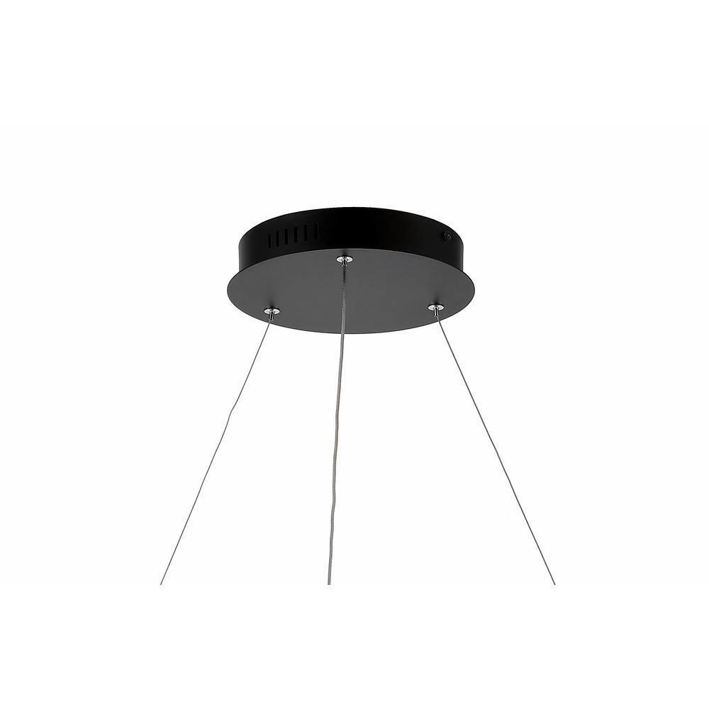 Circulo 35" Metal Round Modern Contemporary LED Integrated Pendant, Black