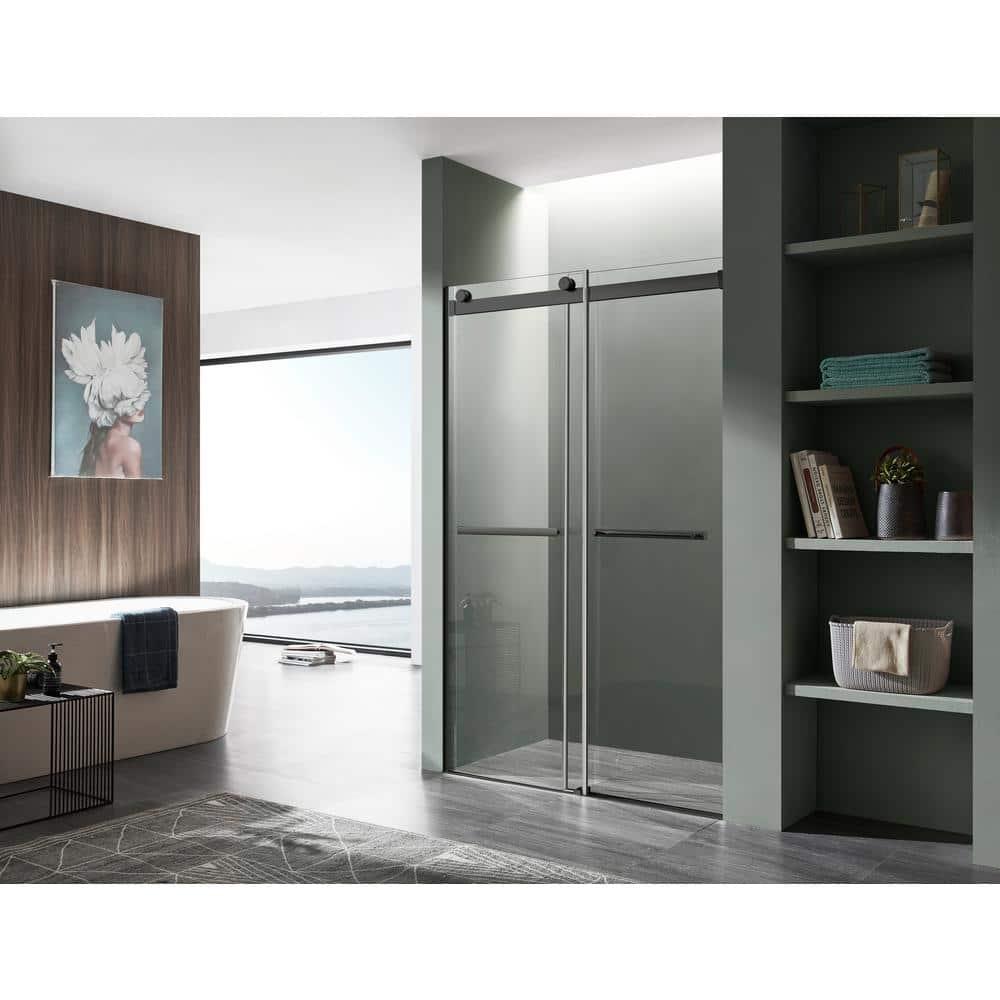 Kahn 60" W x 76" H Double Sliding Frameless Shower Door