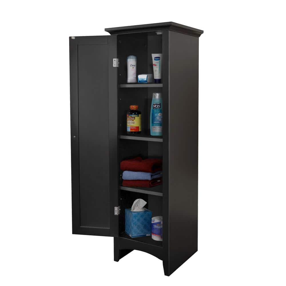 OS Home & Office One Door Kitchen Storage Pantry in Black