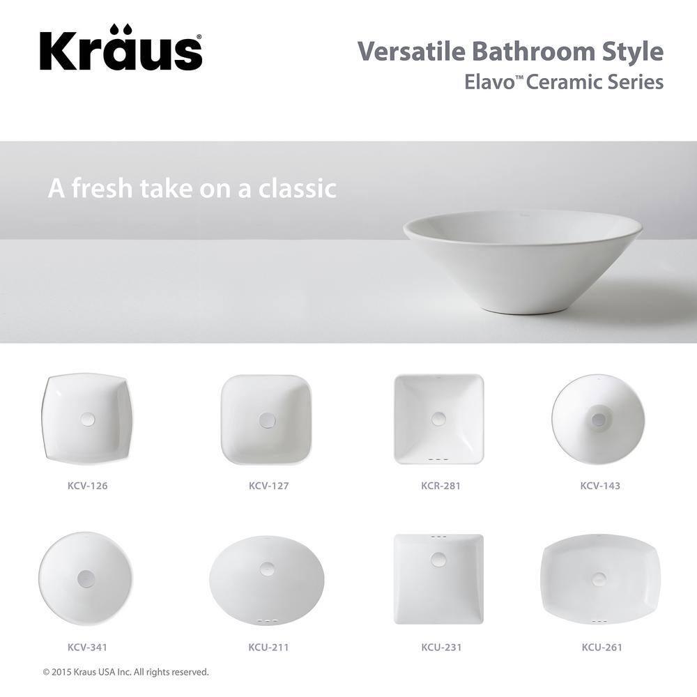 KRAUS Elavo™ Thin Ceramics Vessel Bathroom Sink