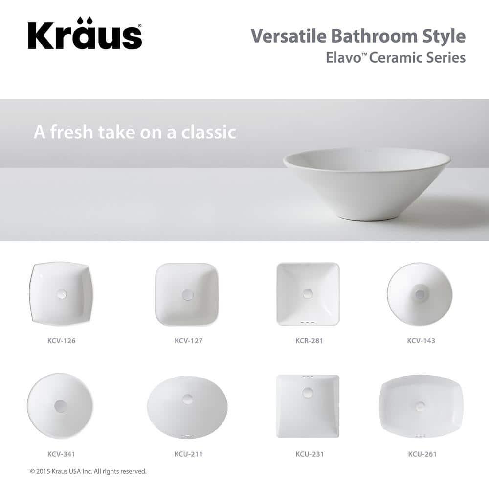 KRAUS Elavo™ Thin Ceramics Vessel Bathroom Sink