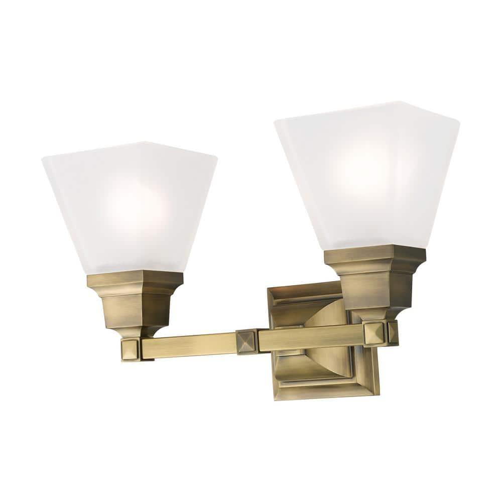 Livex Lighting Mission 2 - Light Vanity in  Antique Brass