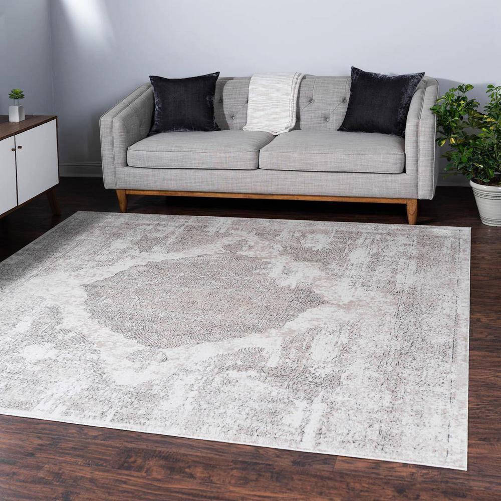 Unique Loom Portland Collection Area Rug - Woodburn (8' Square Ivory/Beige)
