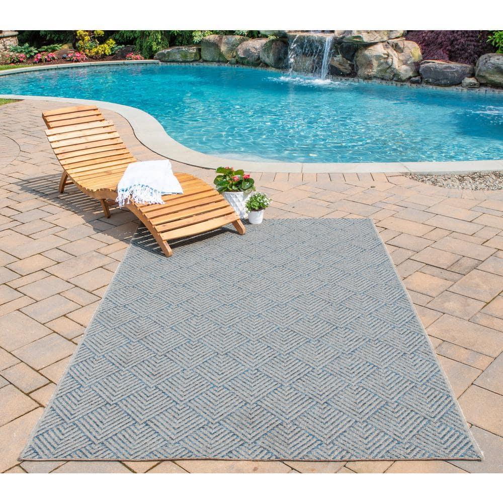 Momeni  Beige Como Rugs in Rectangle Shape - Big Blue 9'10" x 13'2" 10' x 14' Outdoor, Indoor Beige Rectangle