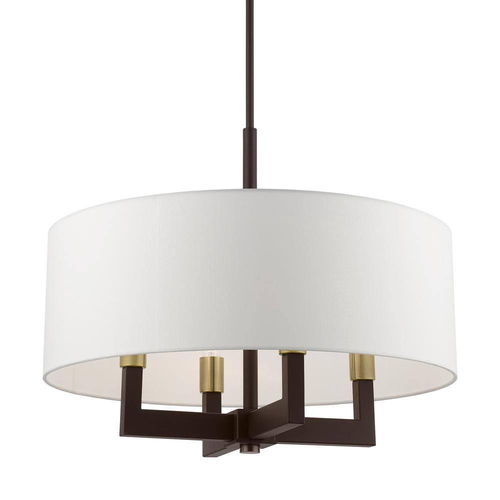 Livex Lighting Cresthaven 4 - Light Chandelier in  Bronze/Antique Brass