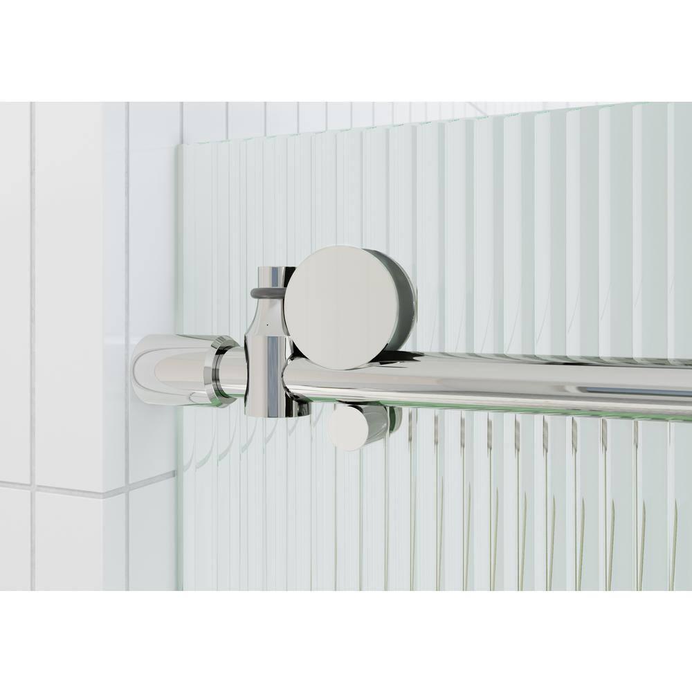 Galaxy 56 - 60 in. x 60 in. Fully Frameless Fluted Sliding Bathtub Door