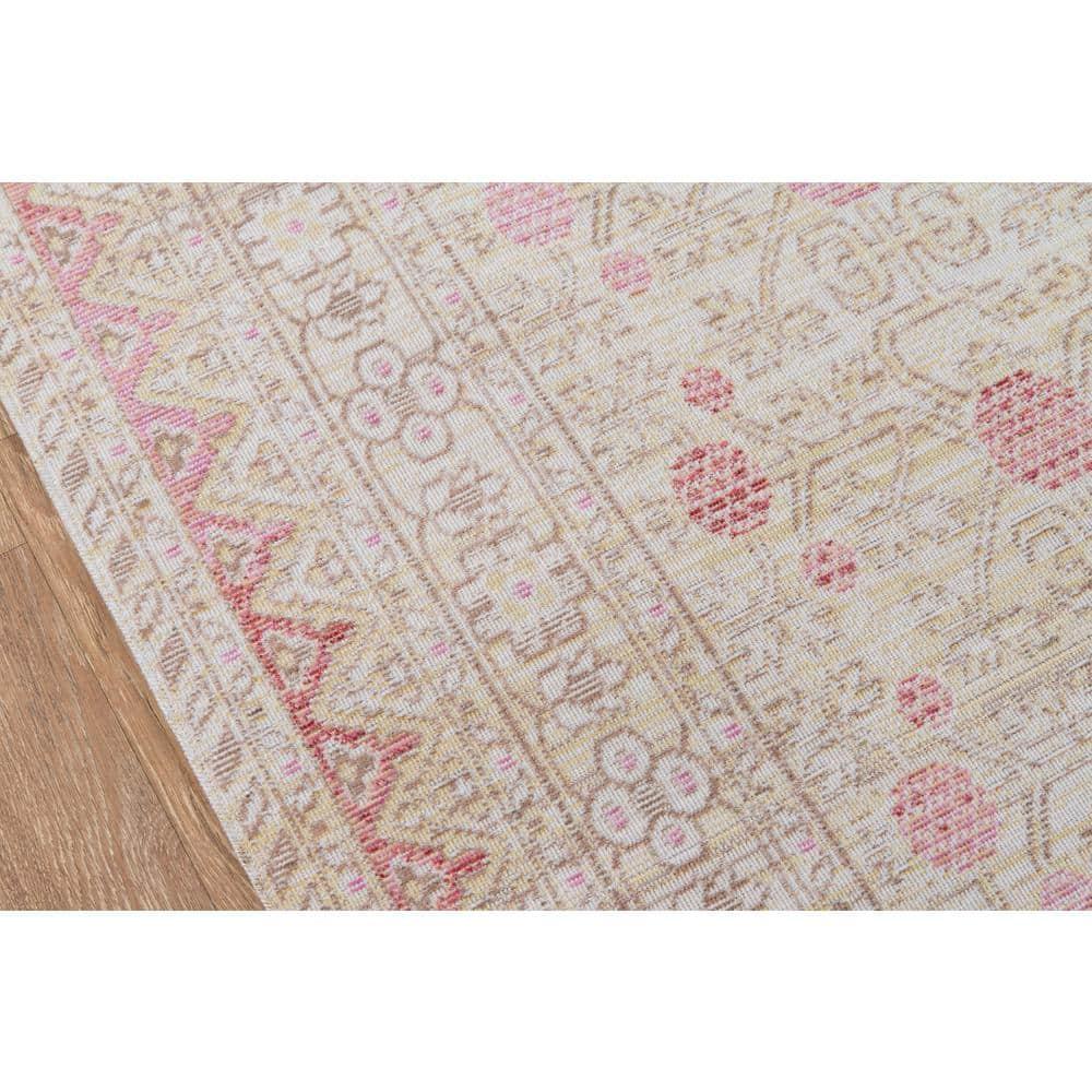 4'x6' Floral Loomed Area Rug Pink - Momeni: Modern Botanical Design, Low Pile, Polyester, Indoor Use