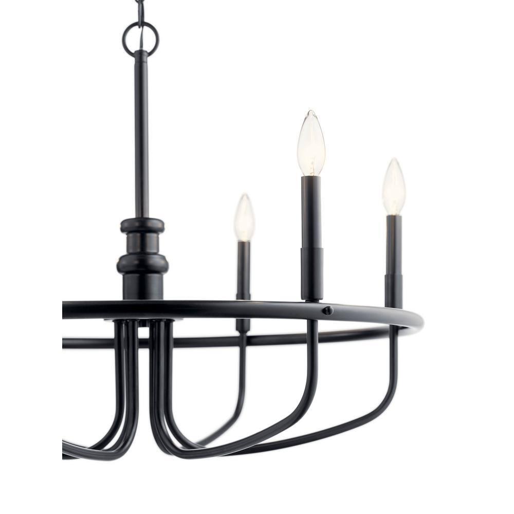 Capitol Hill Modern Black 6-Light Chandelier with Candle Sleeves