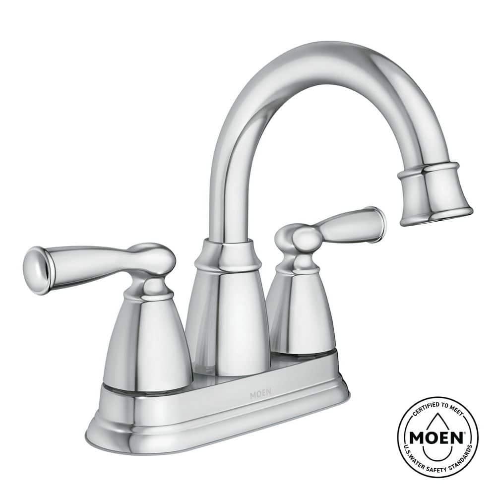 Moen Banbury 4-in Centerset 2-Handle Bathroom Faucet in Chrome