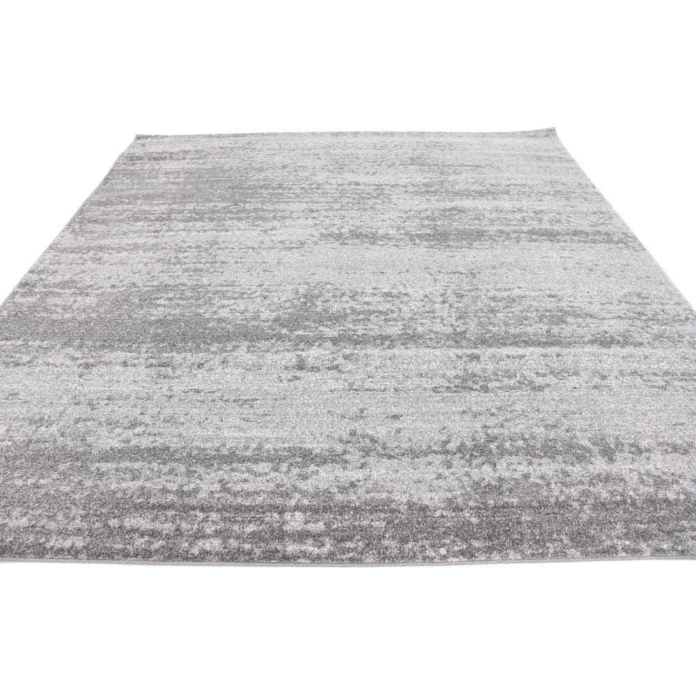Unique Loom Del Mar Collection Area Rug - Lucille (7' 10" Square, Gray/ Ivory)